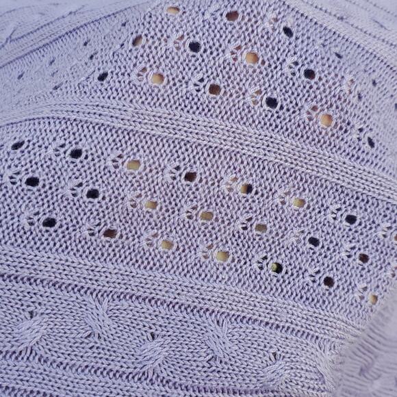 New York & Company dolman eyelet knit sweater purple XS - Picture 2 of 3